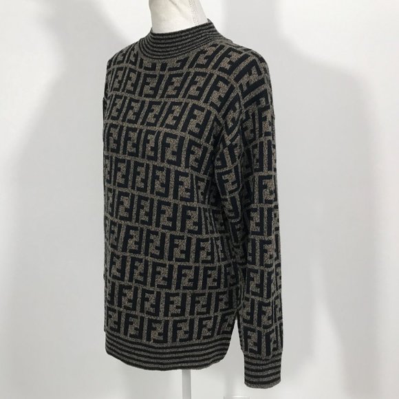 👉SOLD  Fendi Vintage Sweater Mock Neck Logo - Picture 5 of 13